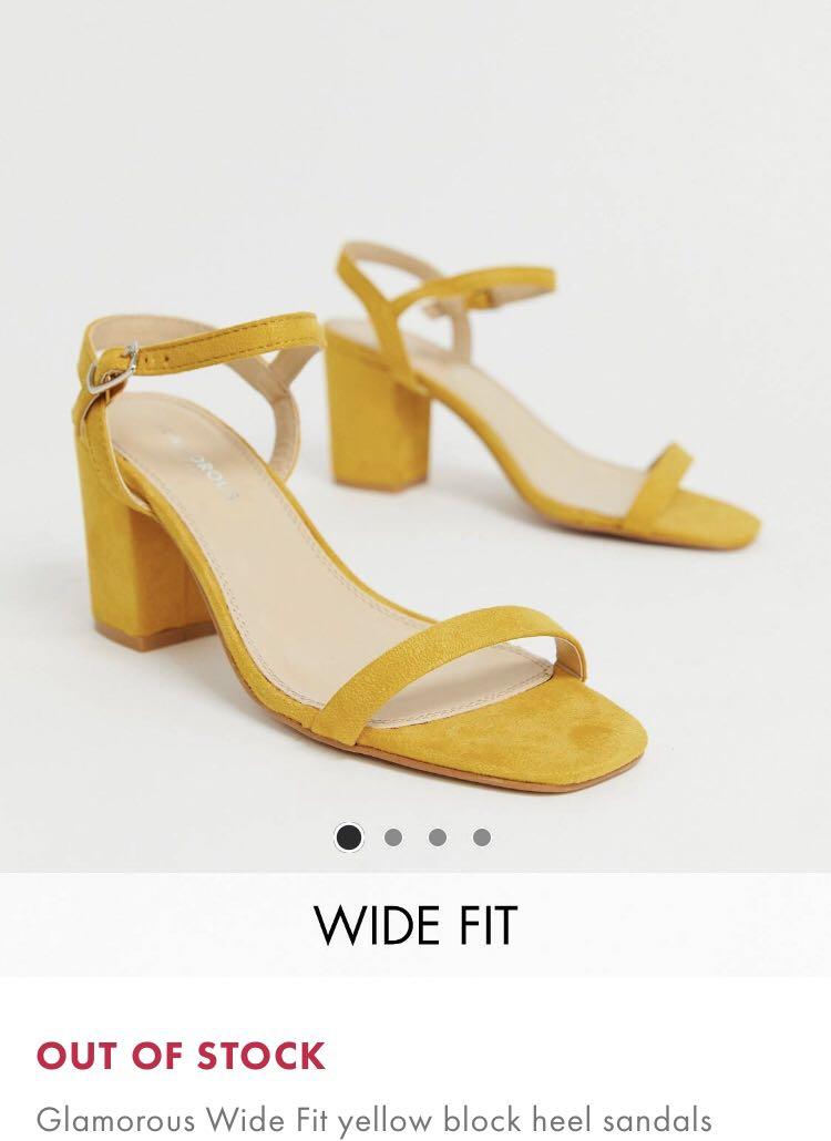 yellow wide heels