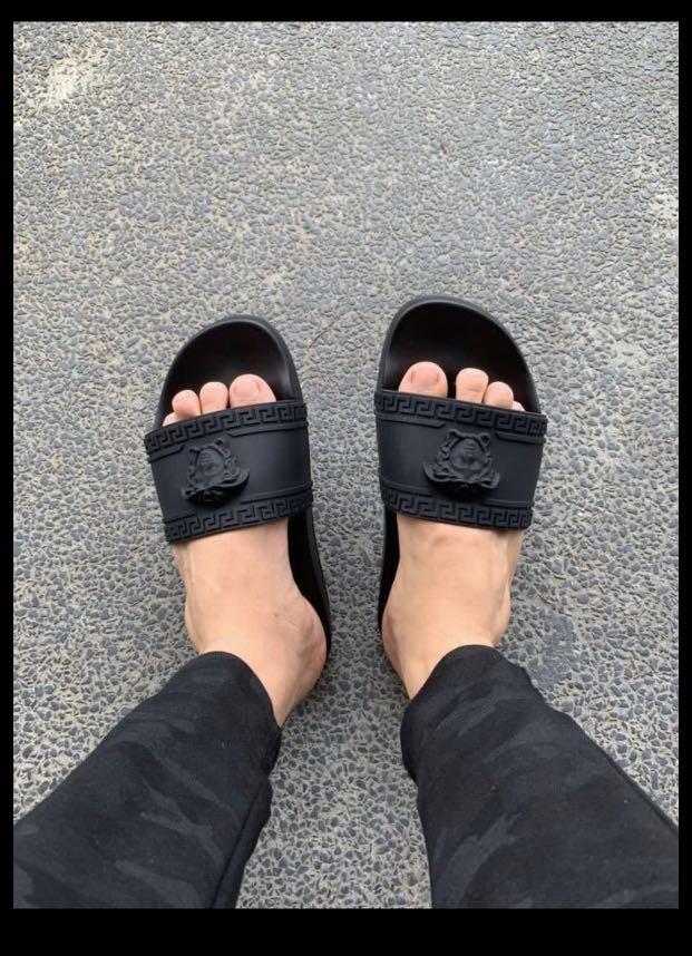 Versace slides cheap on feet