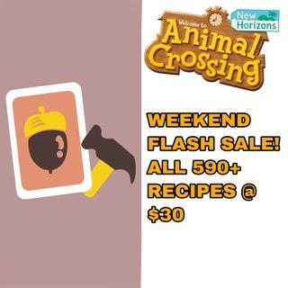WEEKEND ONLY Animal Crossing Recipe FLASH Sale!
