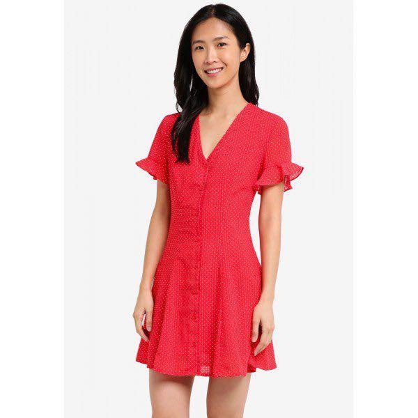 zalora polka dot dress