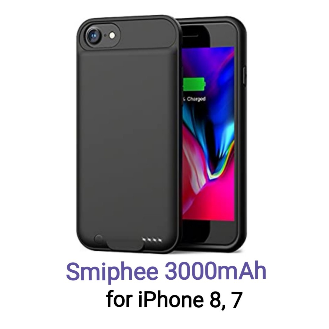 3000mah iphone 7 battery case iphone 8 battery case smiphee 3000 mah portable charging case 4 7 inch extended battery charger case black