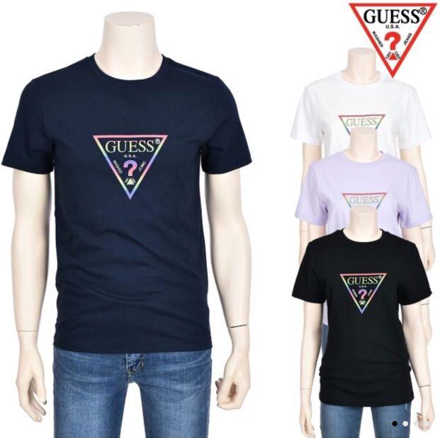 韓國guess 短袖t恤秀智同款彩色倒三角形logo款 女裝 女裝上衣 外套 Carousell