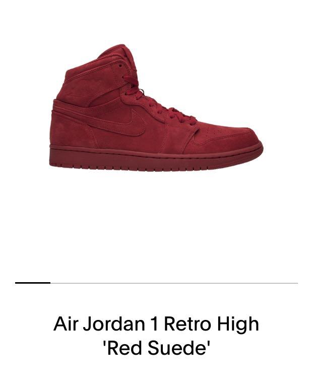 air jordan 1 retro high red suede