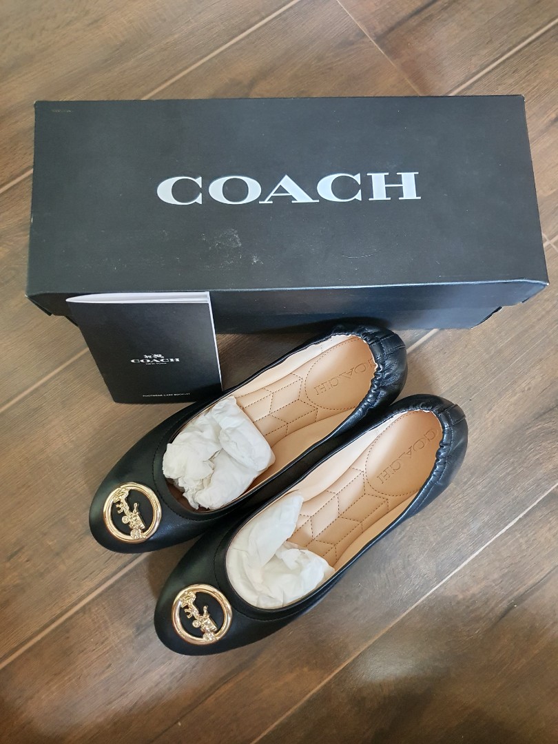 Coach black flat shoes online