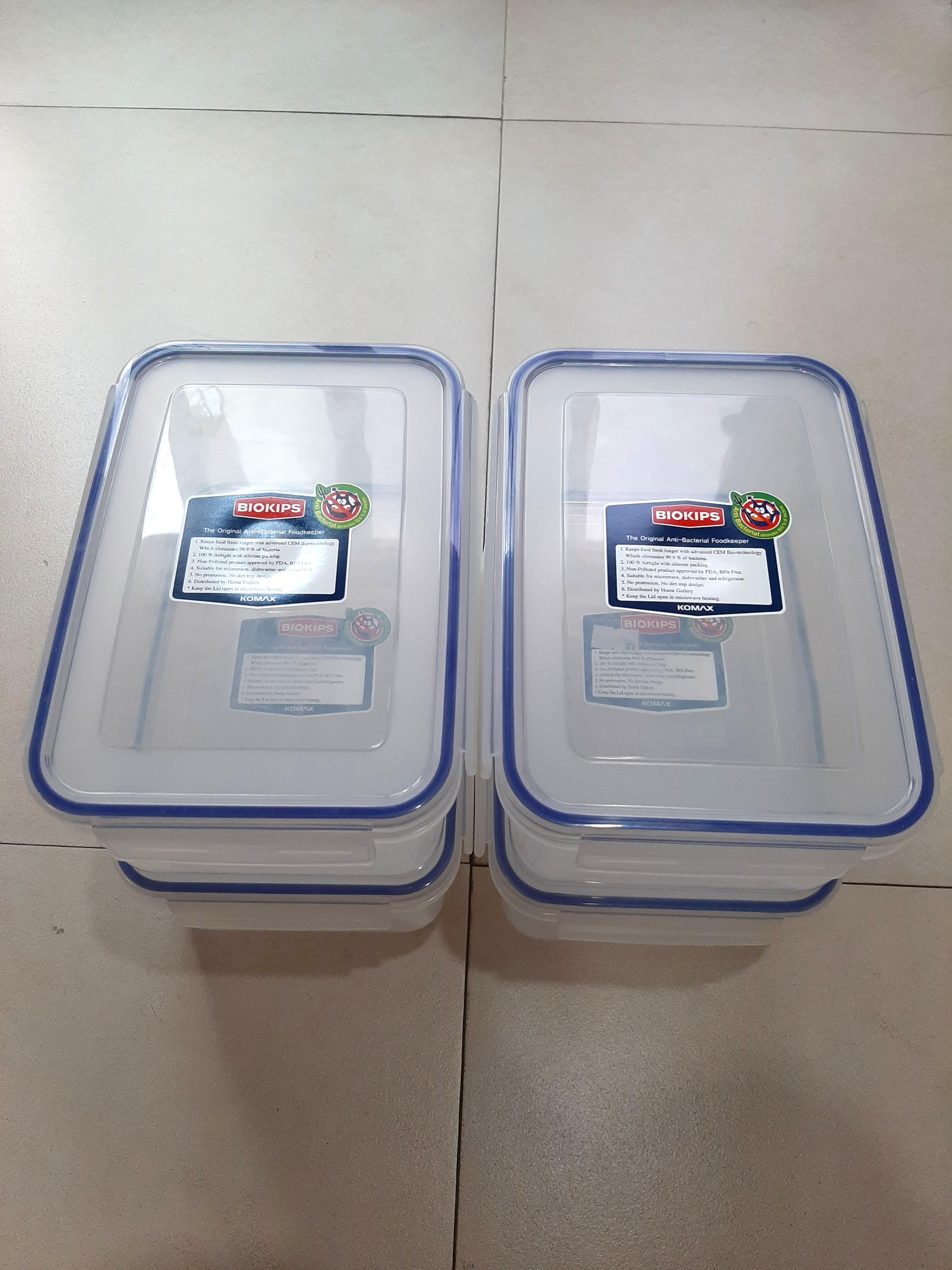 Biokips 2 Liter food containers (Category: Storage Boxes & Baskets) located in Quezon City. Submitted by maki1505 (Listing ID 1006898156, Image 1). Description: 1.1 liter capacity food containers 2 pcs left! 250.00 sold 2L for 350.00 each length 8.5inches width 6inches height 3.5inches.