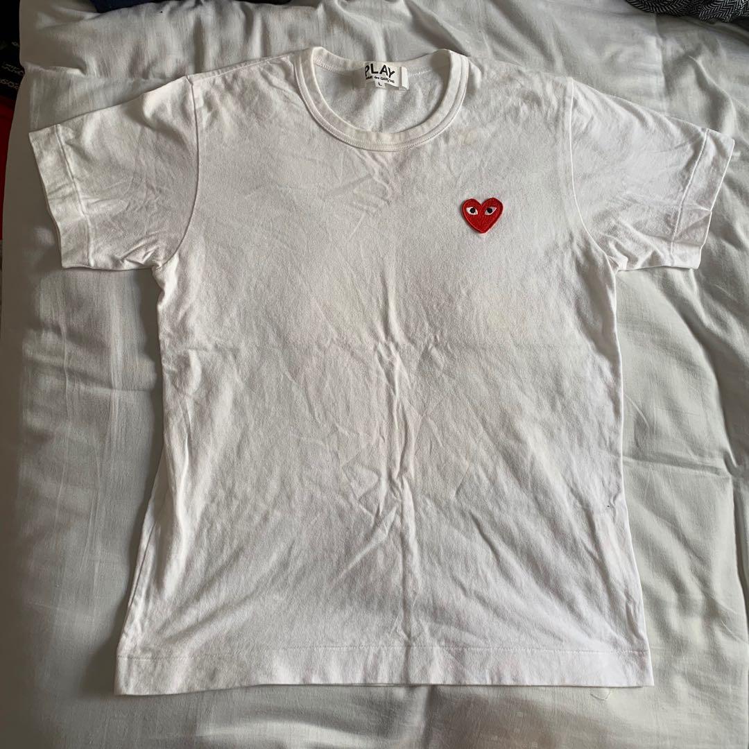 cdg play white shirt