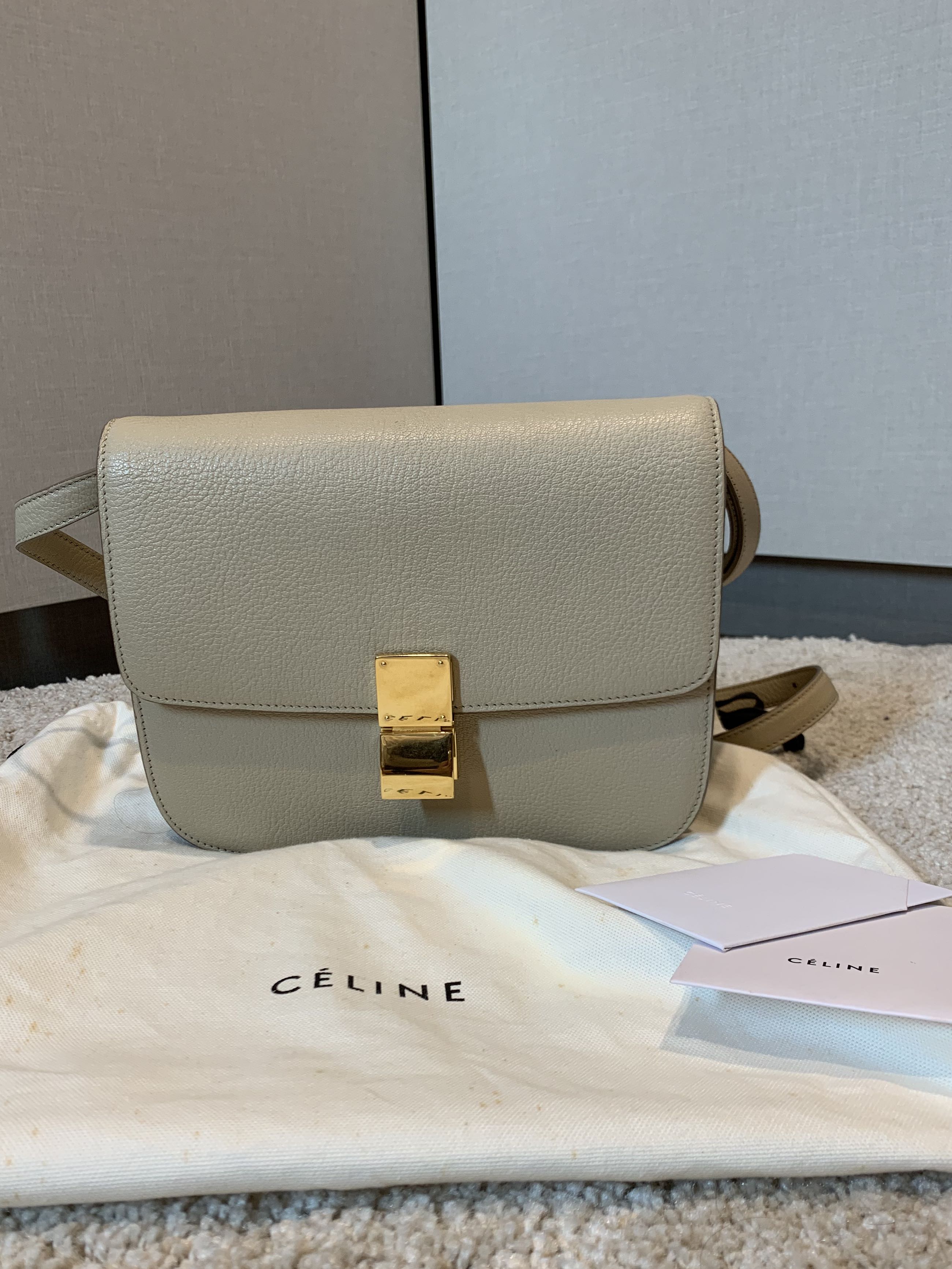 Celine Box Bag Goatskin Luxury Bags Wallets on Carousell