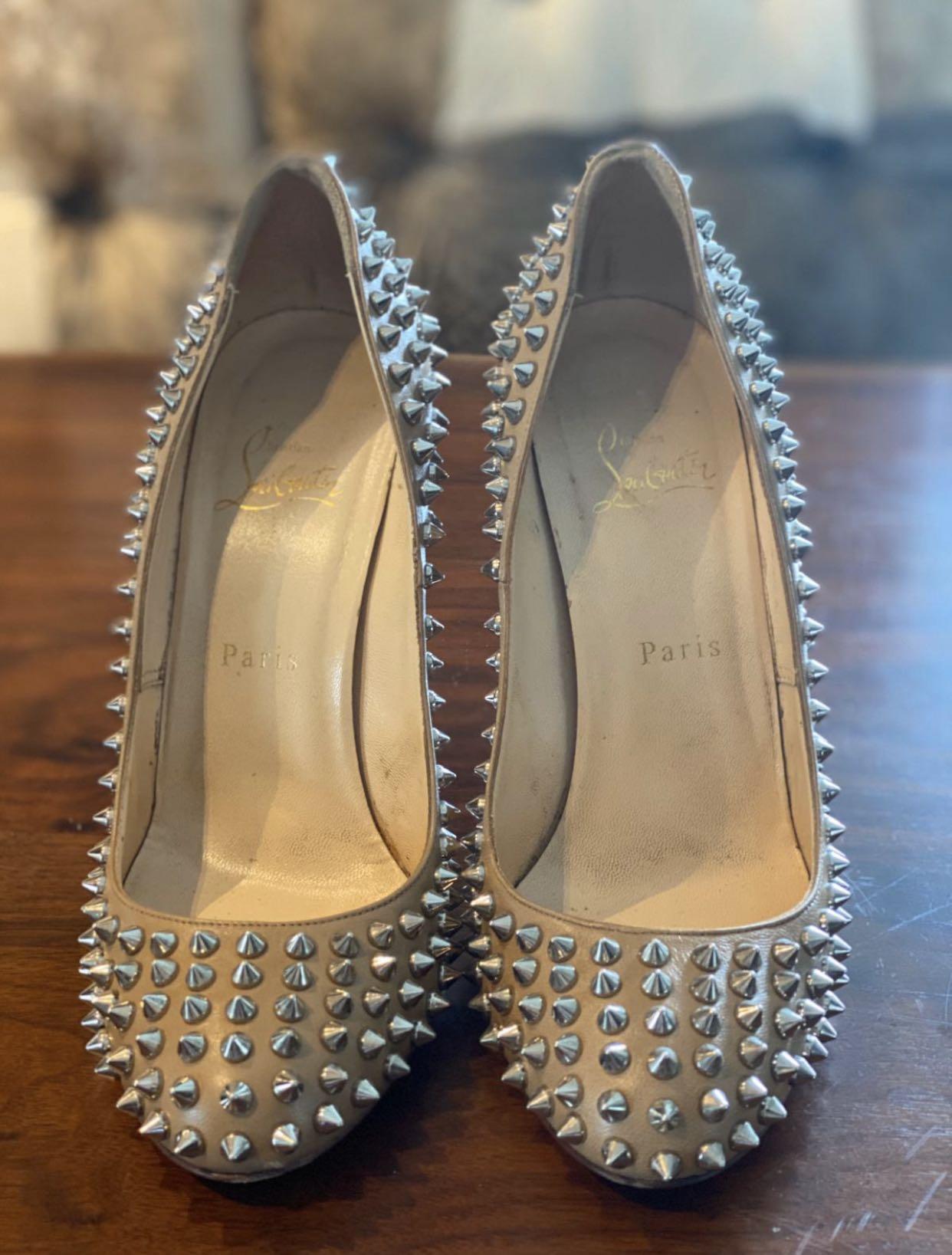 louboutin silver heels