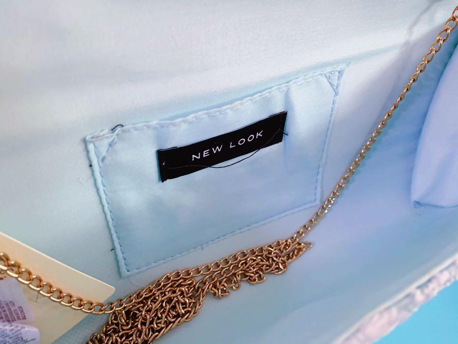 teal clutch bag new look