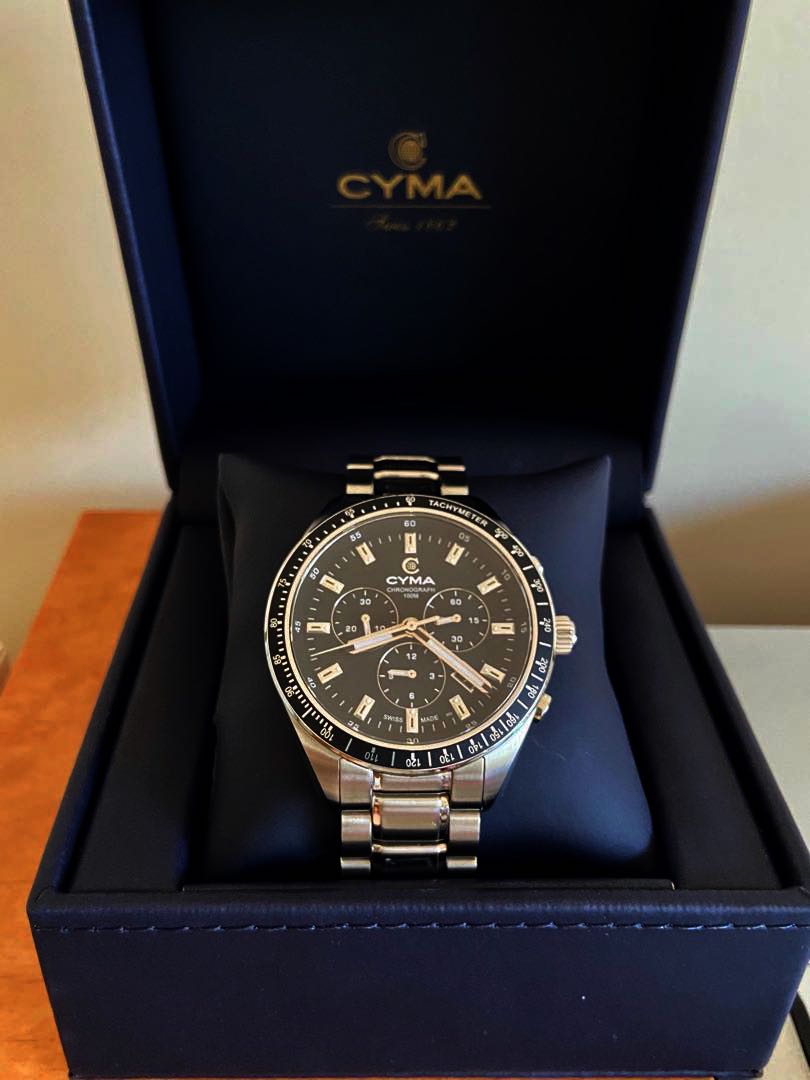 Cyma new arrivals chronograph watch