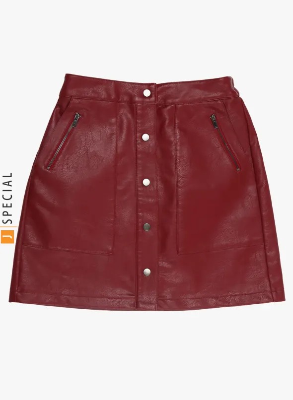 Red leather a new arrivals line skirt