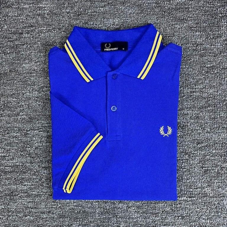 Blue and yellow fred perry polo store