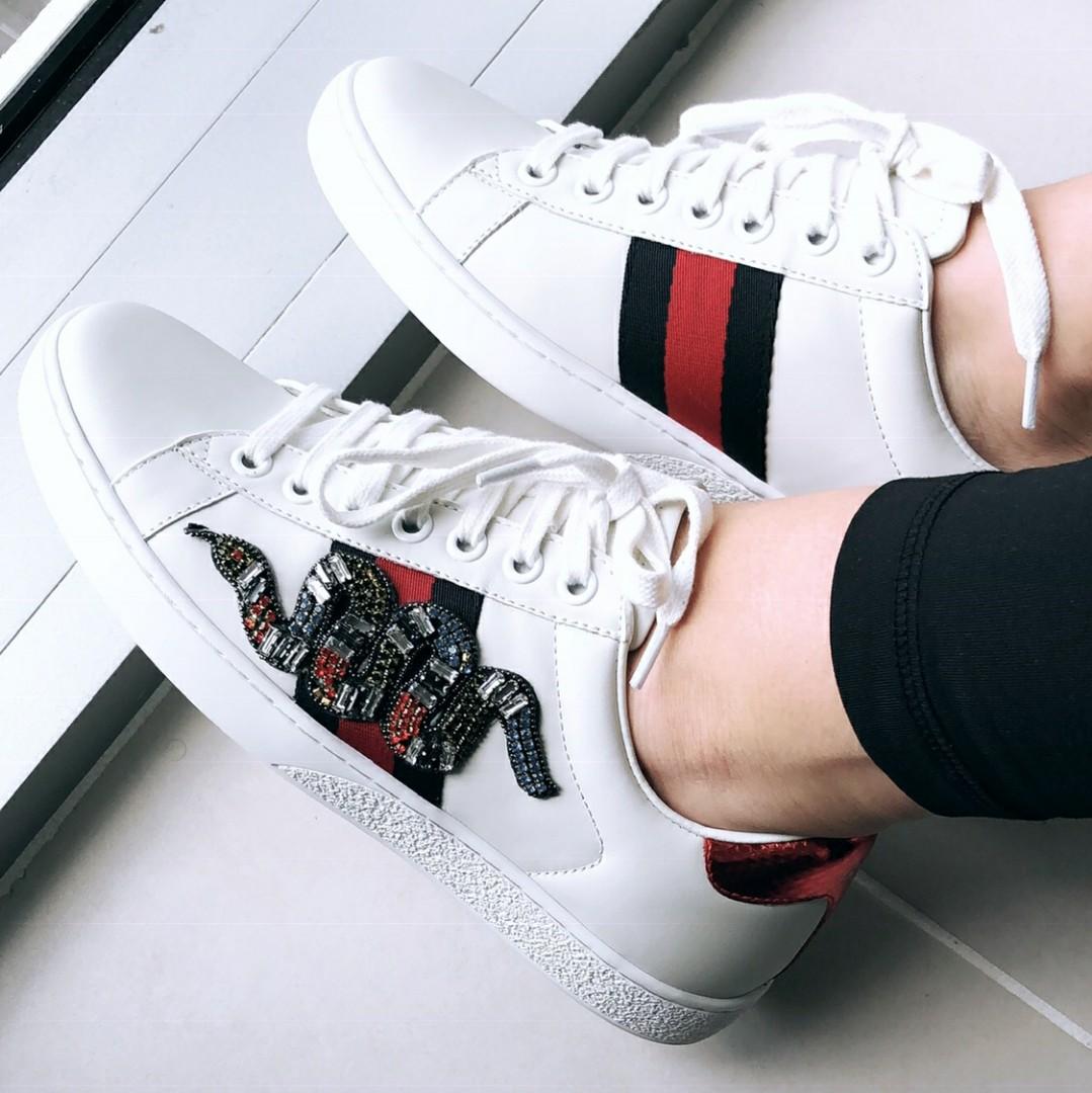 gucci ace with crystals