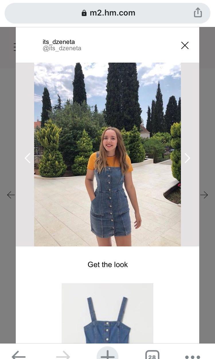 h m denim dungaree dress