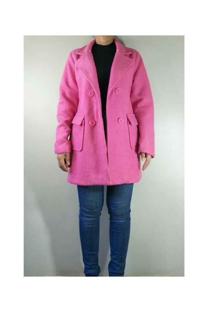 hot pink wool coat