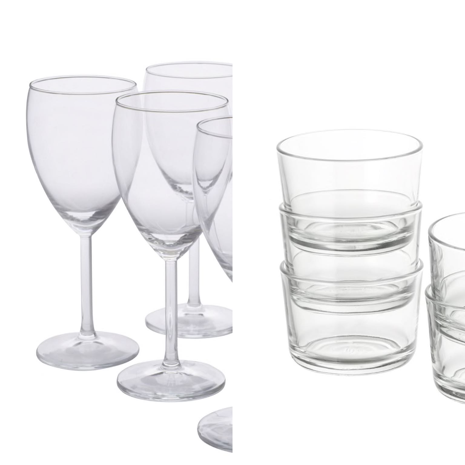 IKEA Glass Cup 6+3 Combo, Furniture & Home Living, Kitchenware ...