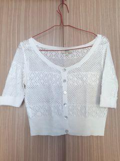 Knitted White Cardigan/Blazer (Cardigan Putih Rajut)