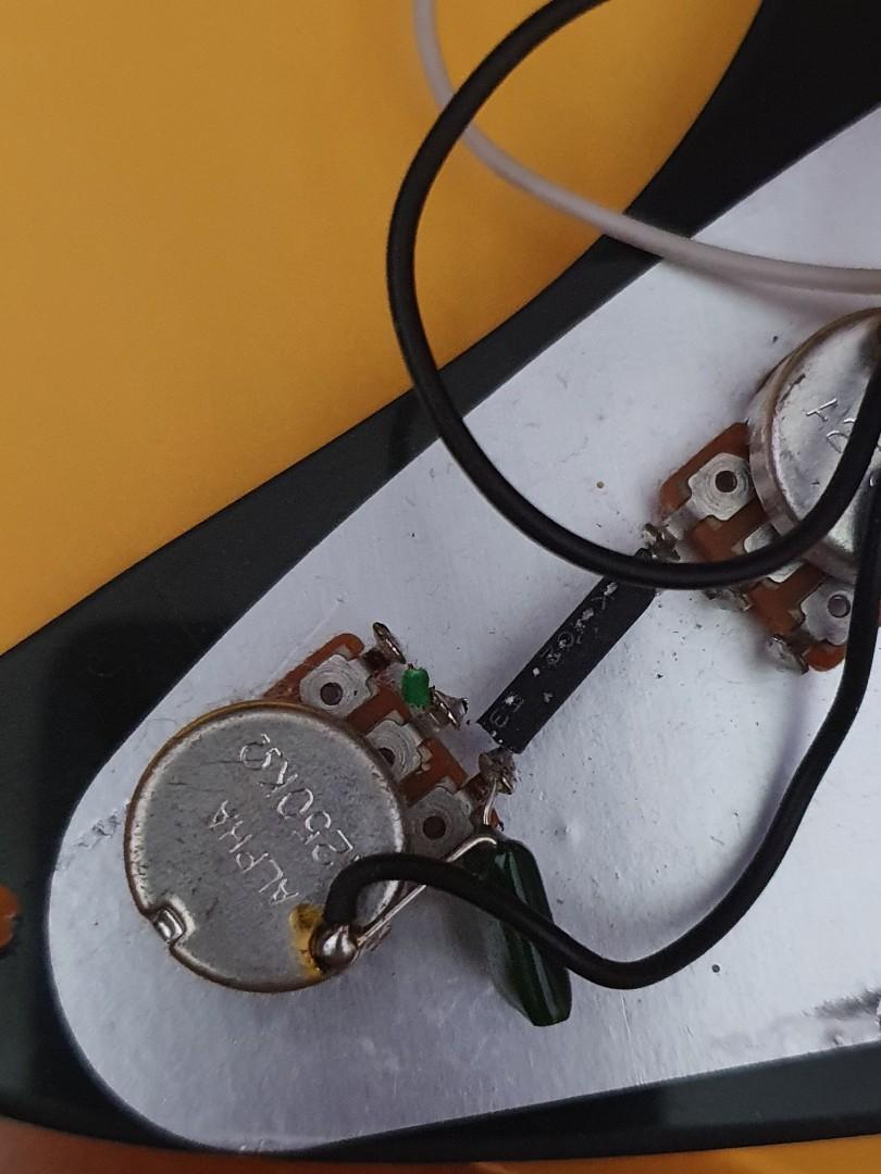 Left handed Fender Squier Standard Strat pickups pickguard and guitar