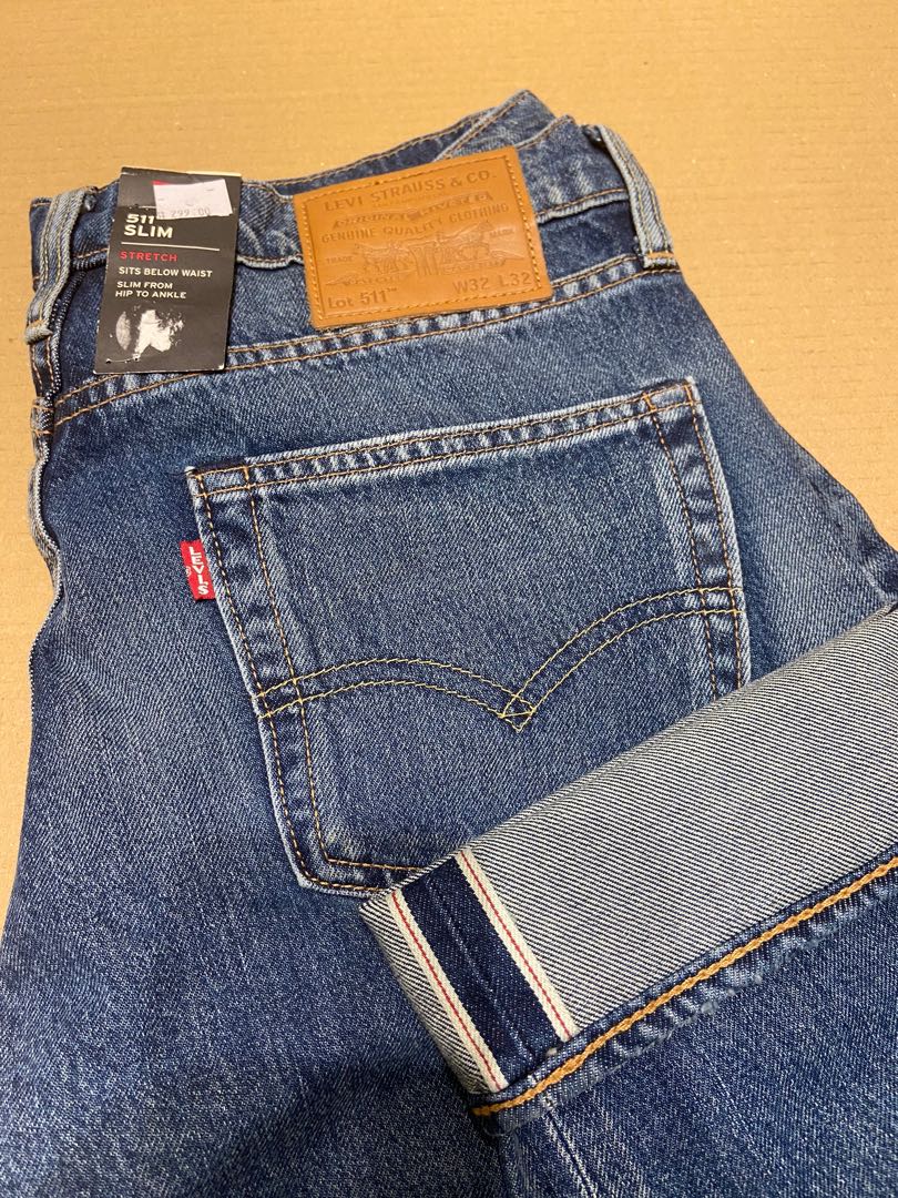 Levi 511 selvedge premium big E, Men's Fashion, Bottoms, Jeans on Carousell