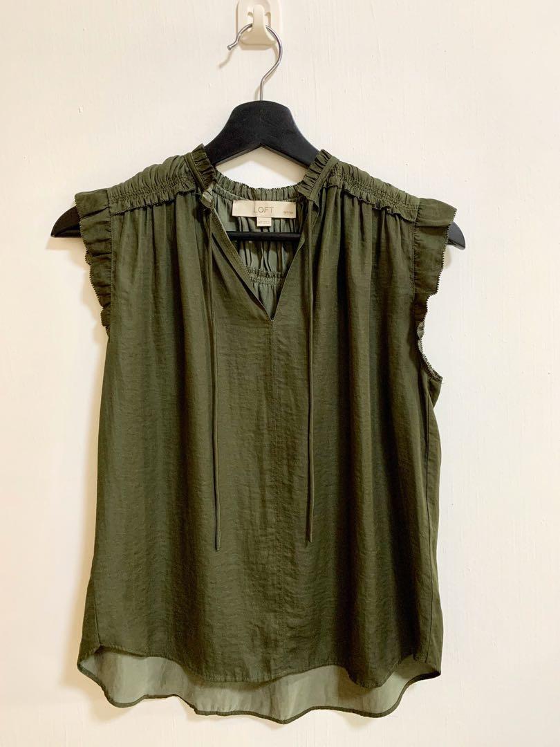 Loft green online blouse
