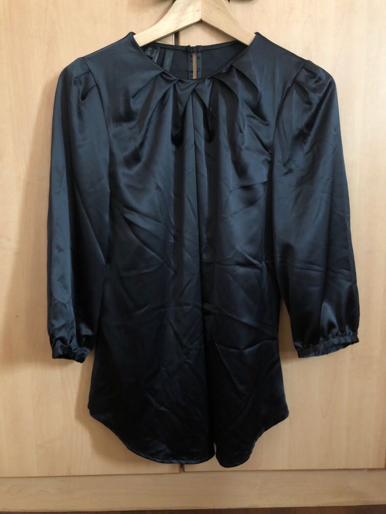 black satin blouse
