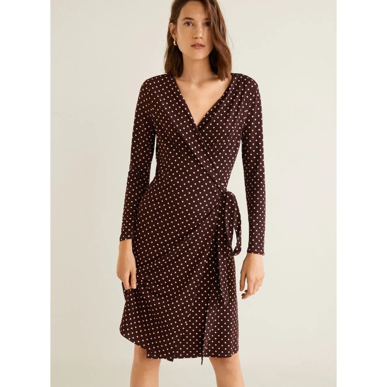 mango wrap polka dot dress
