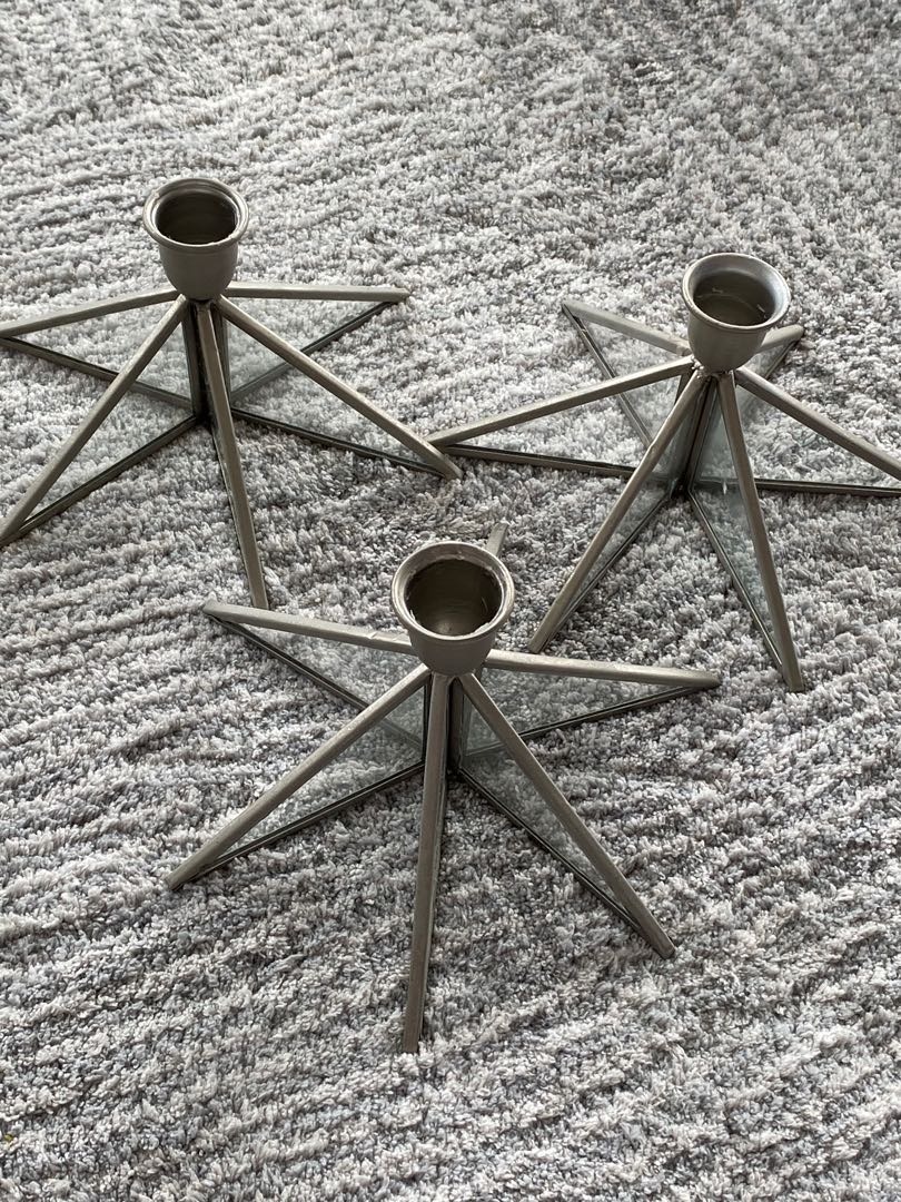 Metal & Glass candle holder, Furniture & Home Living, Home Decor, Vases