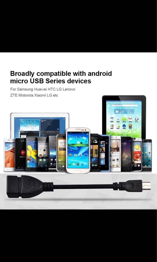 Micro USB 2.0 OTG Cable Adaptor for Android (Category: Chargers & Cables) located in Quezon City. Submitted by liz.ty (Listing ID 1006868275, Image 2). Description: Available: 1 left.