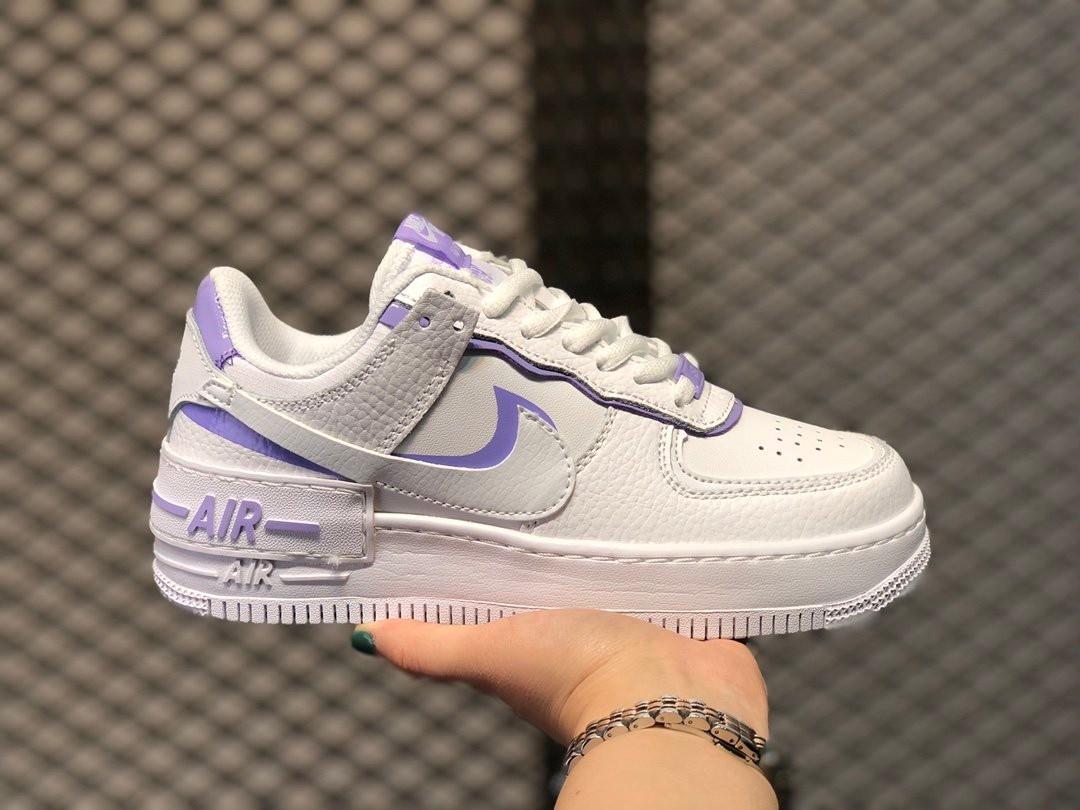 light purple and white air force ones