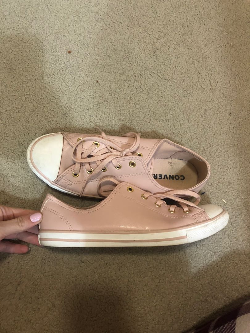 Pink Leather Converse Womens Size 8 