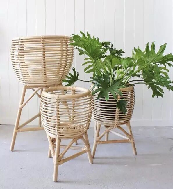 Rattan Planter Stand, Gardening, Pots & Planters on Carousell