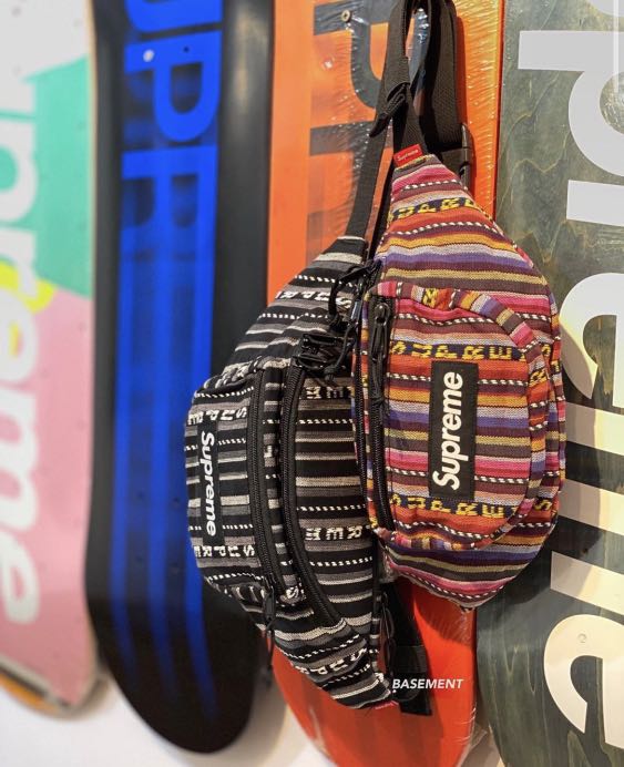 Supreme woven striped shop waist bag