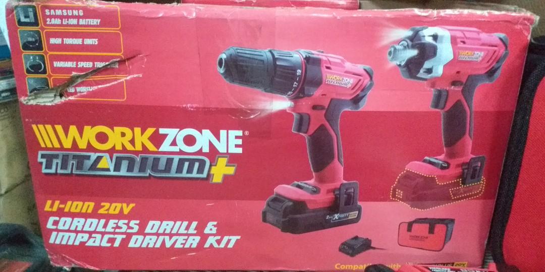 Workzone titanium best sale cordless drill