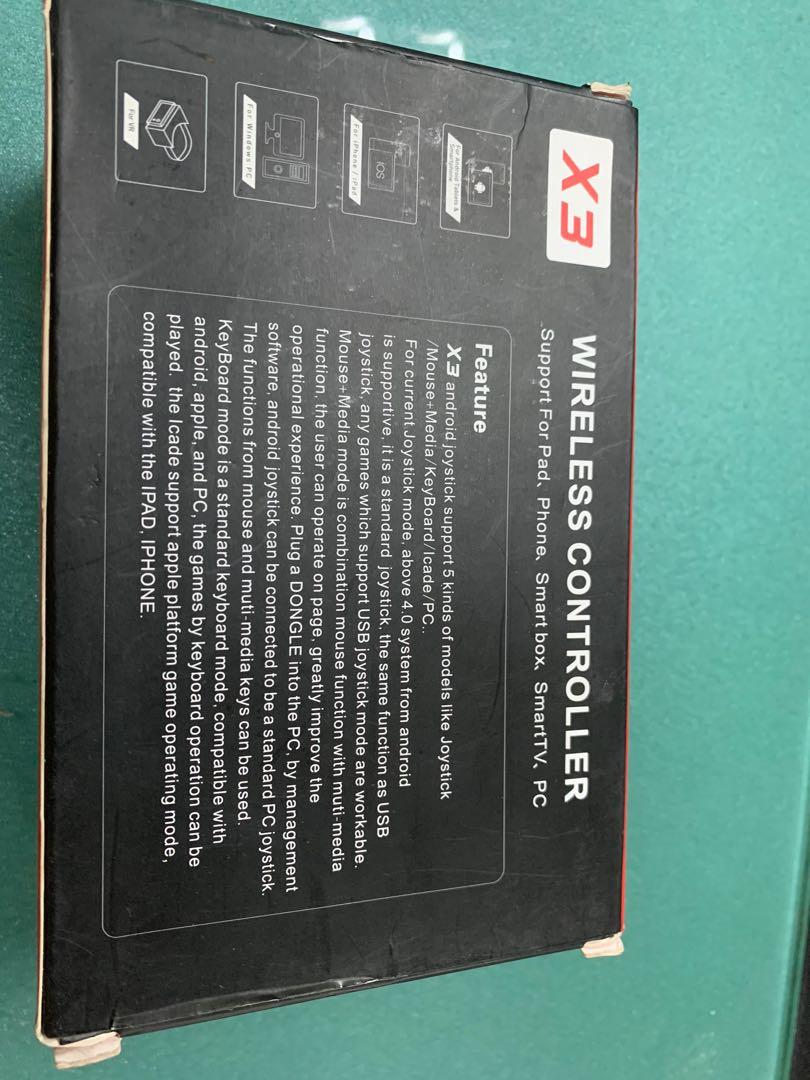 X3 Wireless Controller (Category: Controllers) located in Pasay City. Submitted by ayinong168 (Listing ID 1006975529, Image 2). Description: X3 controller, spport for pad, phone, smart box, smart tv, pc.