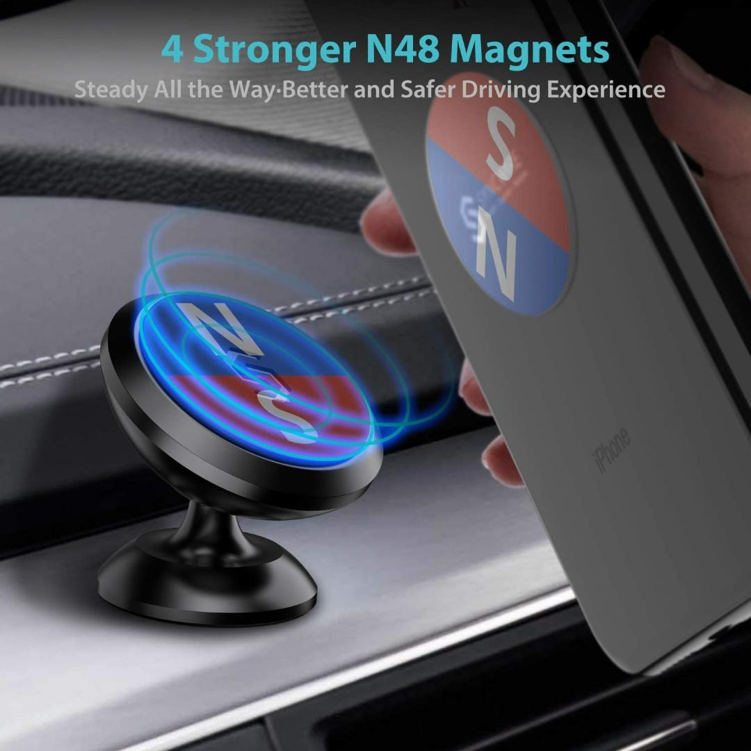 Magnetic Phone Car Mount Syncwire Universal Car Phone Holder for Dashboard  Cell Phone Car Kits 360° Adjustable Magnet Cell Phone Mount Compatible  with iPhone Samsung LG GPS Mini Tablet - Gray 