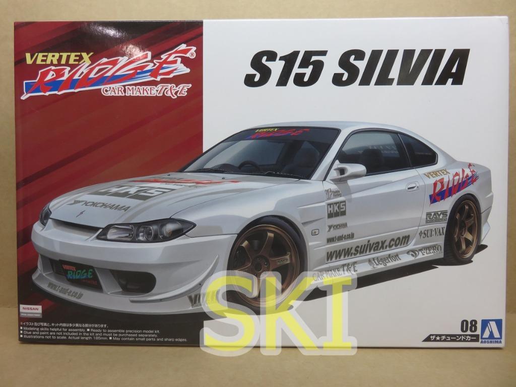 汽車模型青島aoshima 1 24 Nissan Silvia S15 Vertex Ridge With Te37 Wheel 玩具 遊戲類 玩具 Carousell