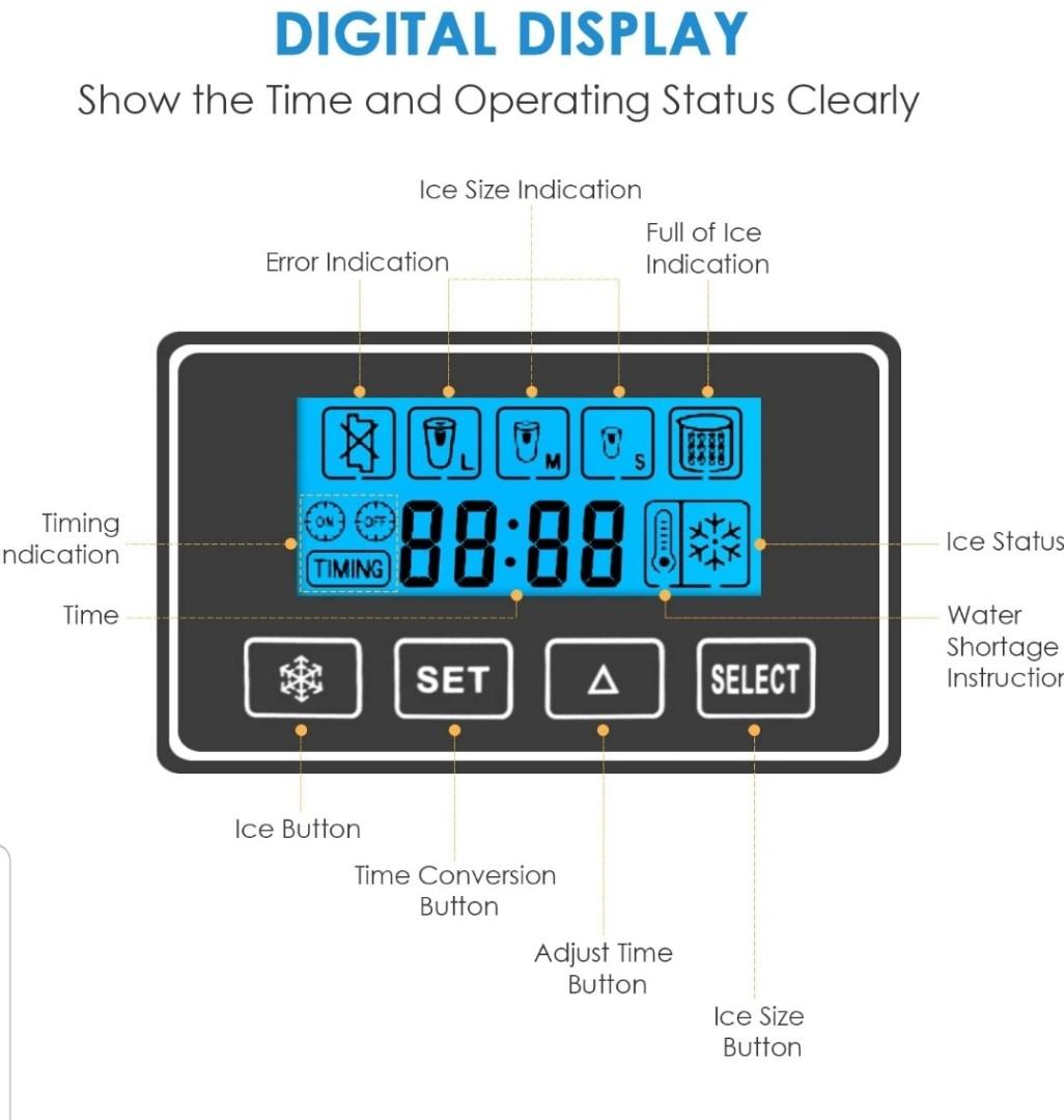 Aicok Ice Factory. Stainless steel portable deck ice maker, 2 quart