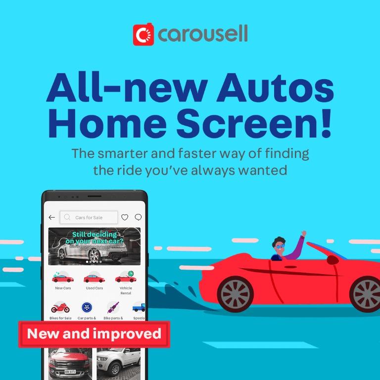 All-new Autos Home Screen! (Category: Community) located in Manila. Submitted by carousellph_community (Listing ID 1007159387, Image 1). Description: Rev up your car search with the All-new Autos Home Screen! - The smarter and faster way of finding the ride you’ve always wanted 🚗 The user-friendly features would be a sure hit to all aspiring car buyers out there. #CarousellAutos Read more on the newly minted features detailed out on the Carousel