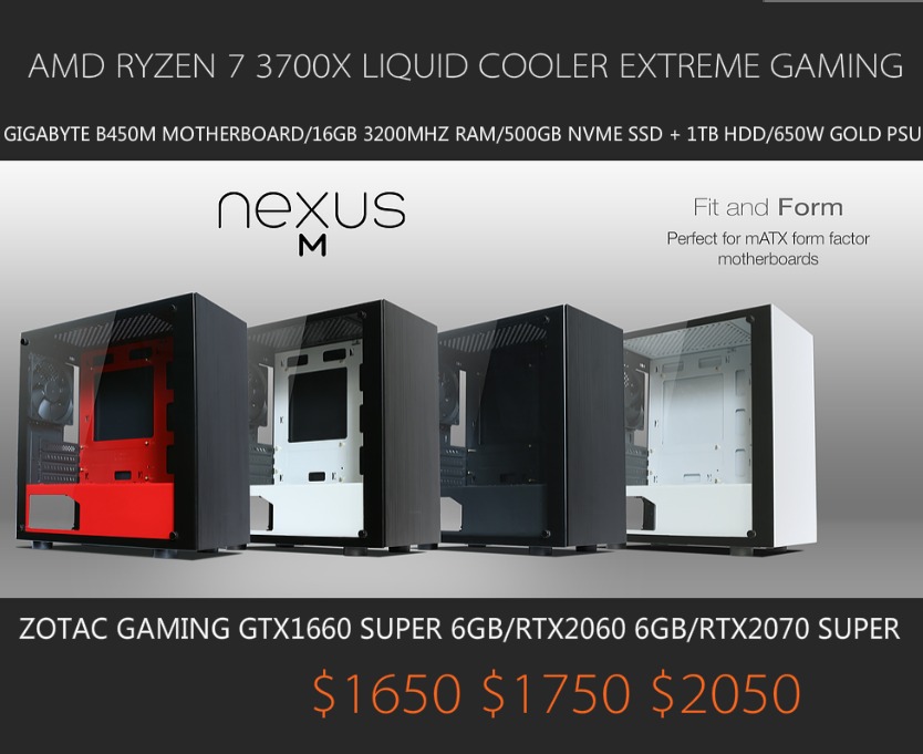 AMD RYZEN 7 3700x LIQUID COOLER EXTREME GAMING CUSTOM DESKTOP PC WITH