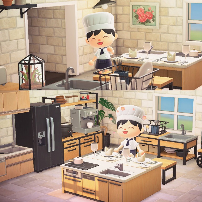 Animal Crossing Modern Kitchen Ironwood Room Design Inspo House Toys Games Video Gaming In Game Products On Carousell