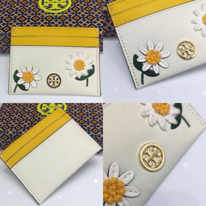 Authentic Tory Burch Daisy Card Holder, Women's Fashion, Bags & Wallets,  Purses & Pouches on Carousell