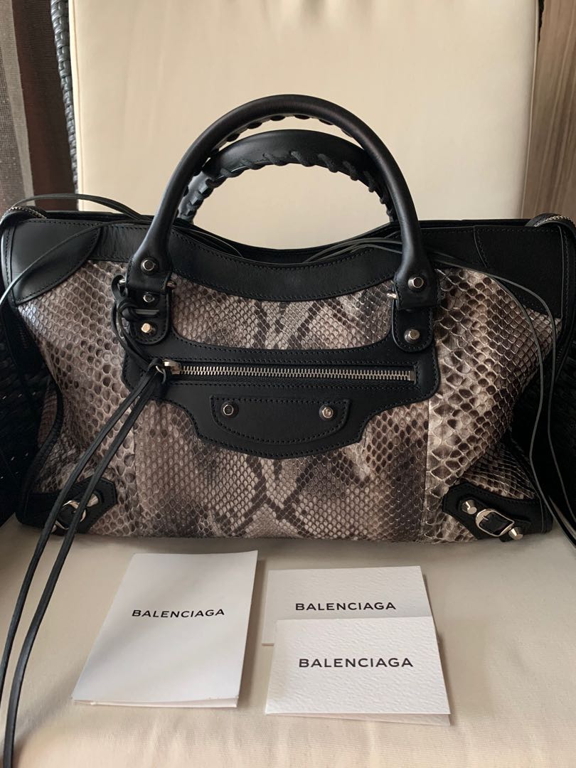 Balenciaga top python bag