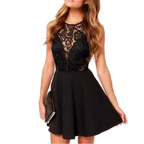 Black Lace Skater Dress with Waist Cutouts, Women's Fashion, Dresses & Sets, Dresses on Carousell Black Lace Skater Dress with Waist Cutouts, Women's Fashion, Dresses & Sets, Dresses on Carousell