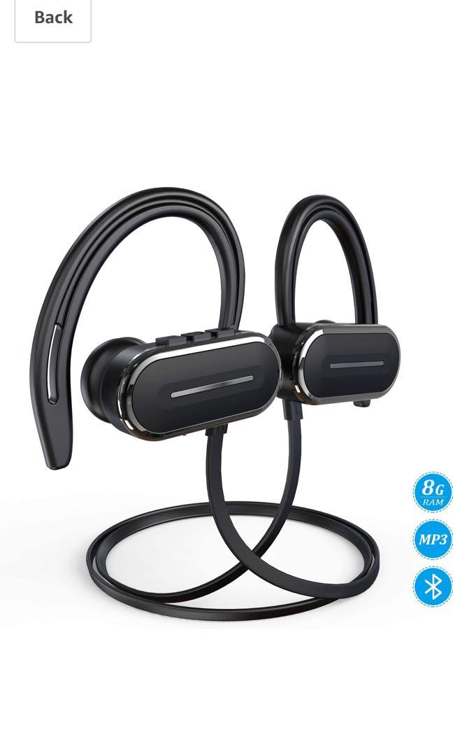 Bluetooth Headphones HSPRO Wireless Earbuds 8GB Built in Memory MP3 Player Sports Headphones Bluetooth Earbuds IPX5 Sweatproof Wireless Headphones with Microphone HD Stereo Sound Sport Earphones Audio...