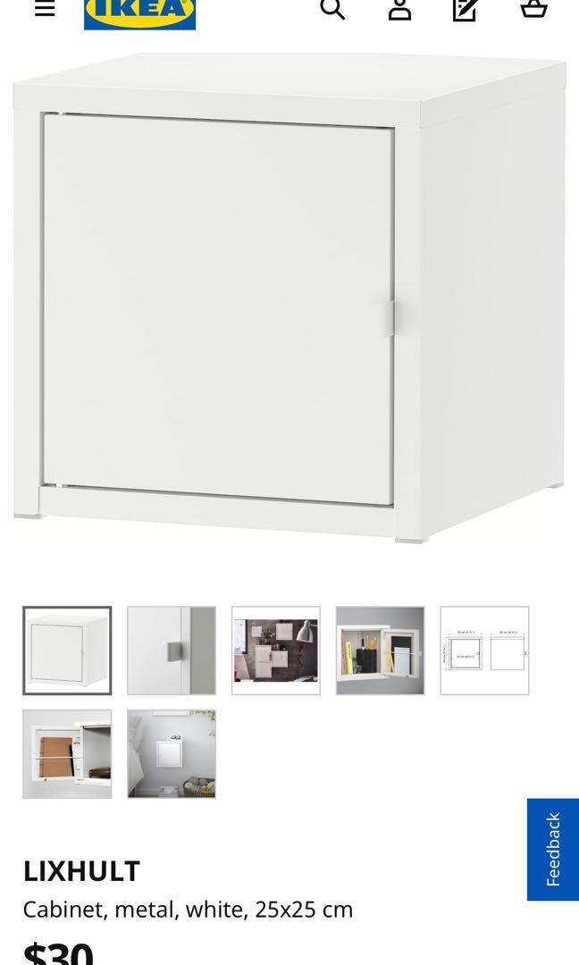 BNIB Ikea Lixhult White Metal Cabinets x 2