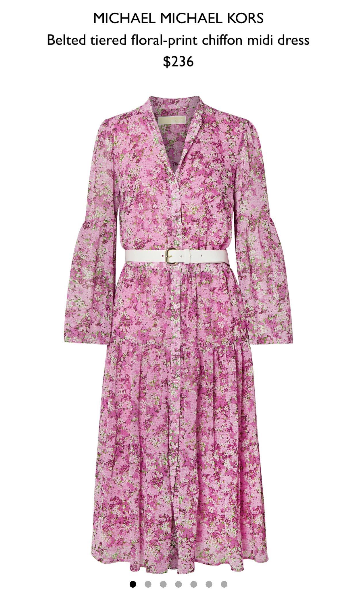 Michael michael kors floral chiffon tiered dress hot sale