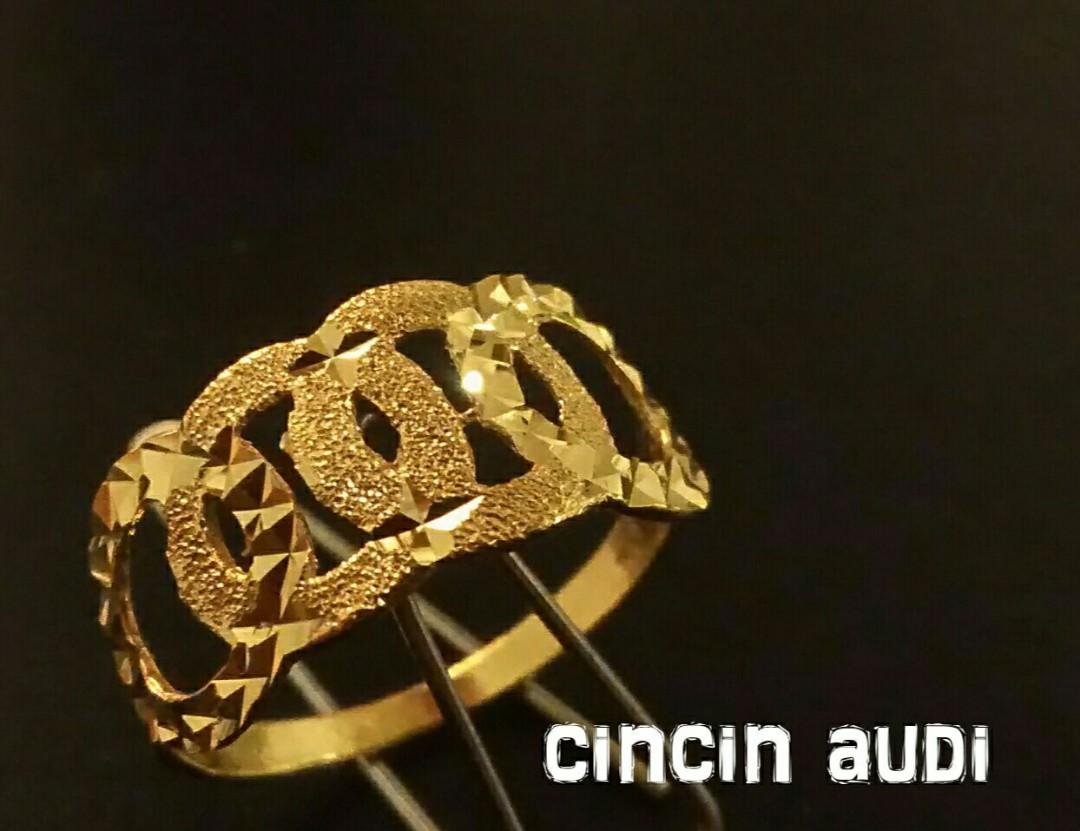Cincin Audi Emas 916 Original Saiz 13 14 18 Women S Fashion Jewellery On Carousell