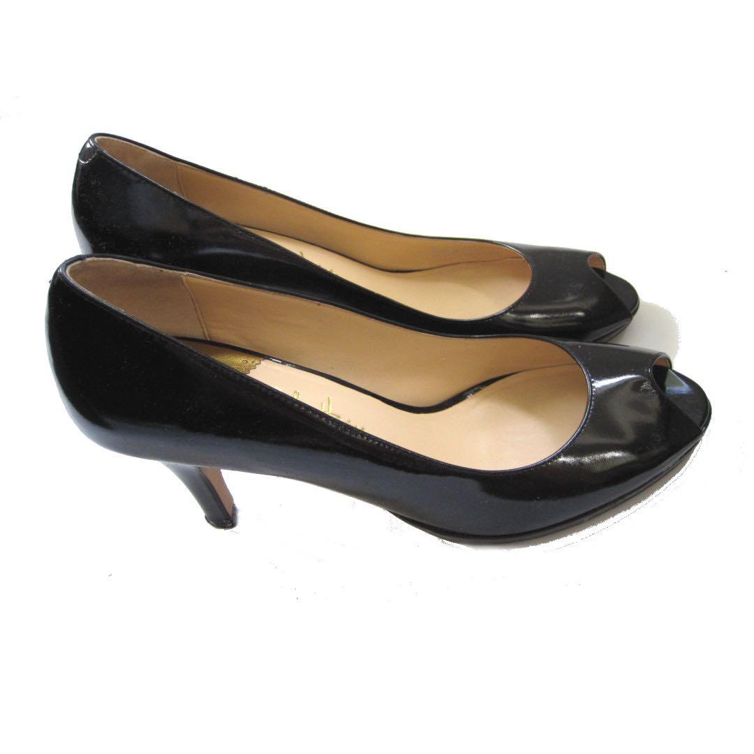 Cole Haan Black Peep Toe Pumps, Women's 