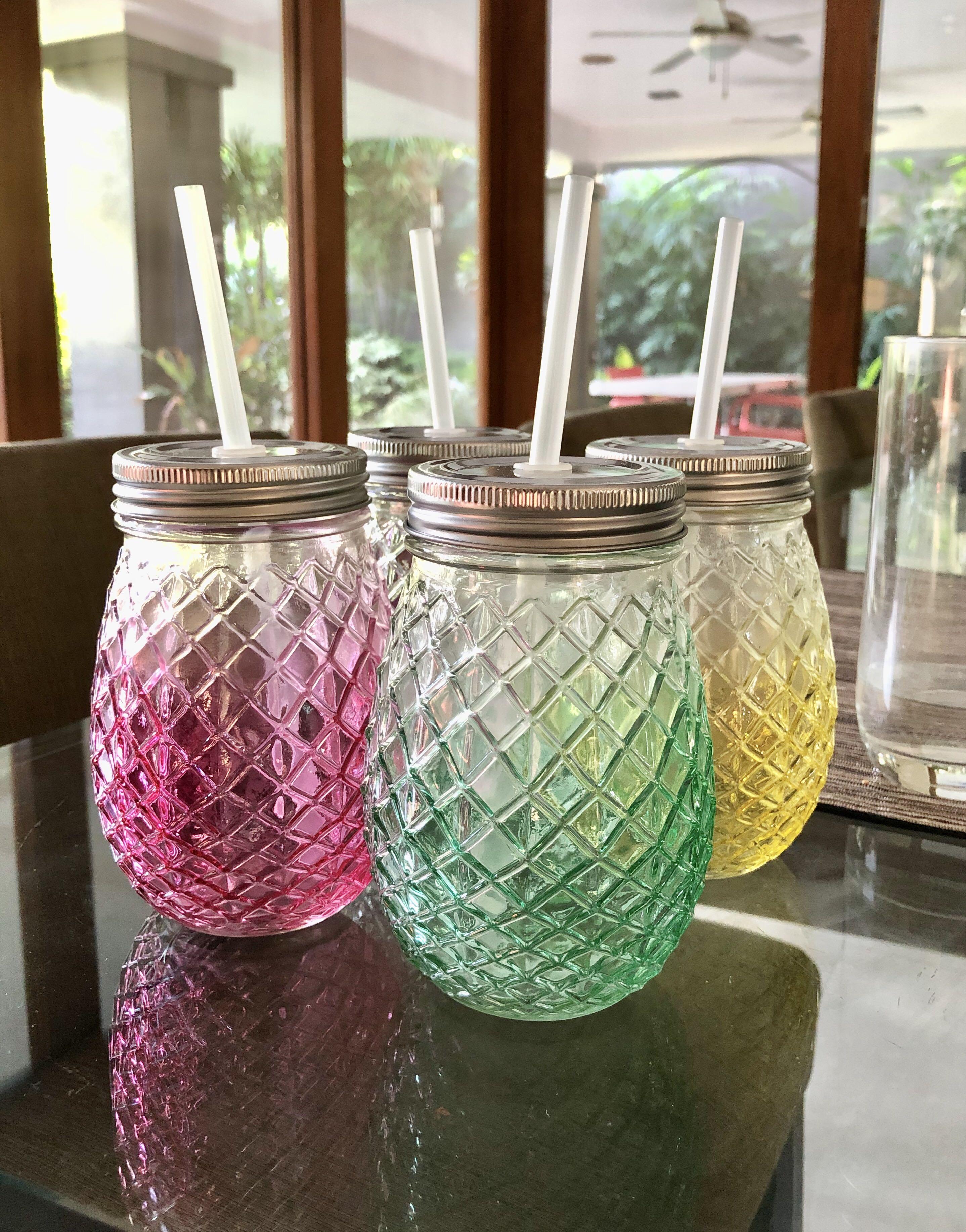Colored Mason Jars With Straws Food Drinks Kitchen Staples On Carousell