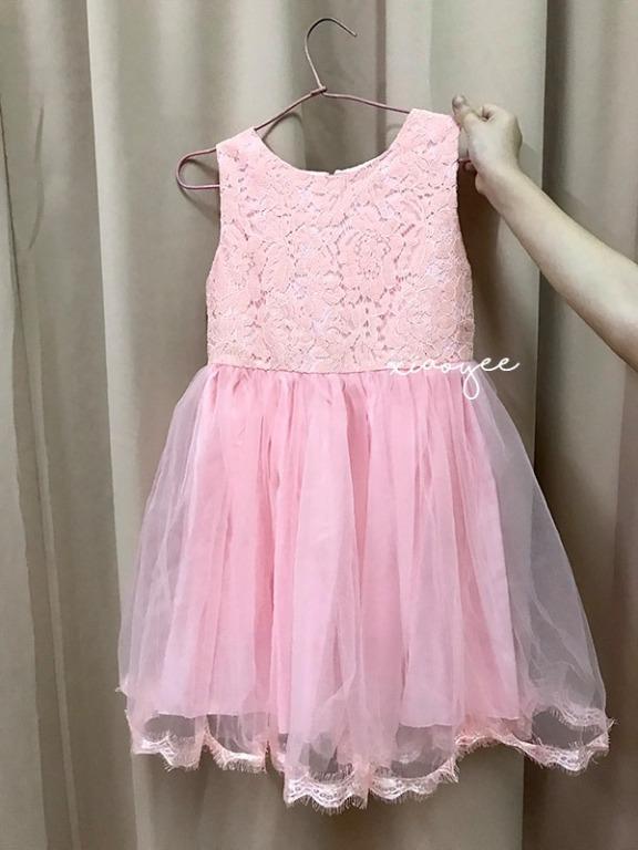 peach color one piece dress